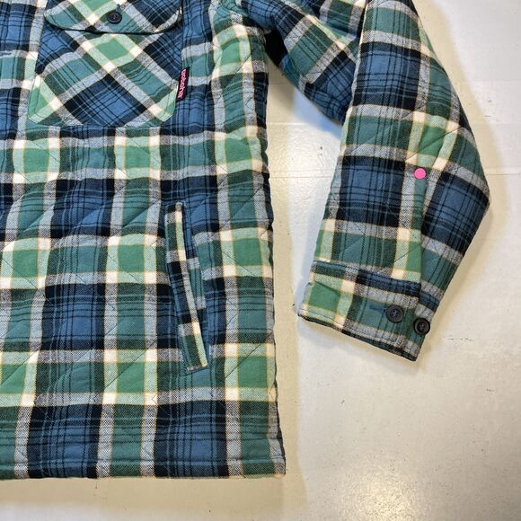 GOTCHA Farmland Flannel Quilted JACKET Sz Mens XL Bottle Green - Picture 3 of 9